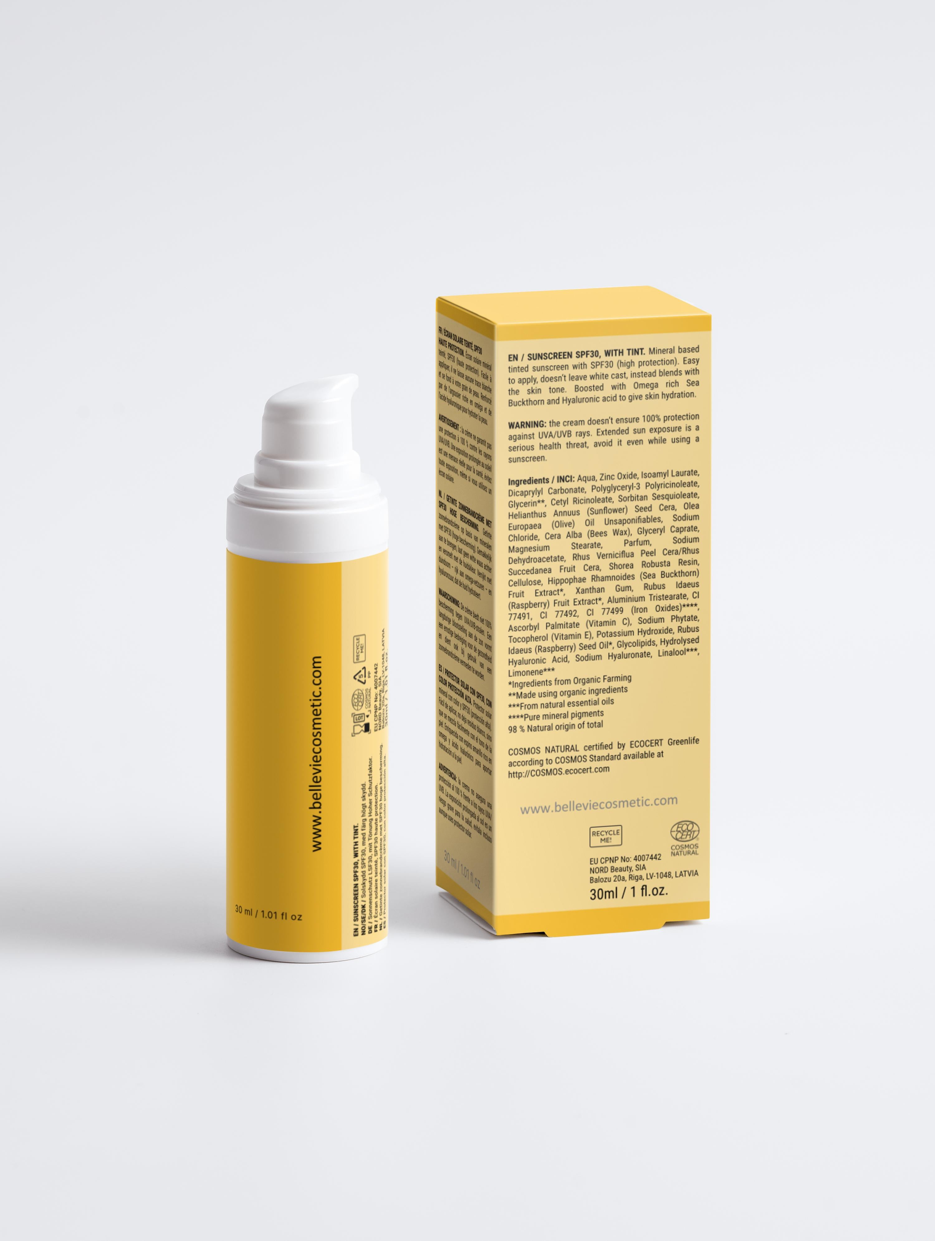 Sunscreen SPF30, with tint 30ml