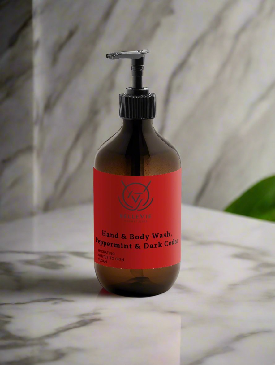 Hand & Body Wash, Peppermint & Dark Cedar 490ml