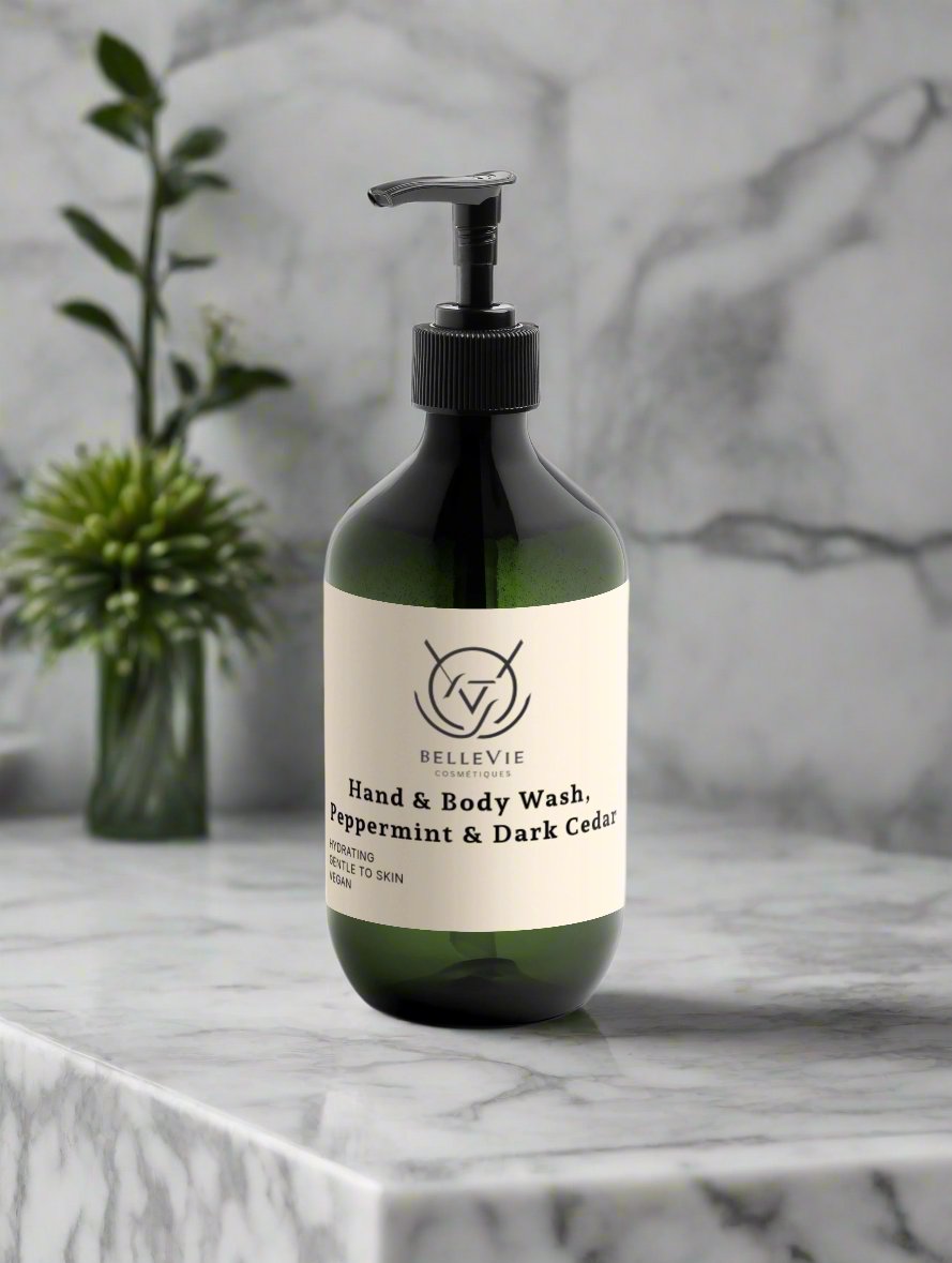 Hand & Body Wash, Peppermint & Dark Cedar 490ml