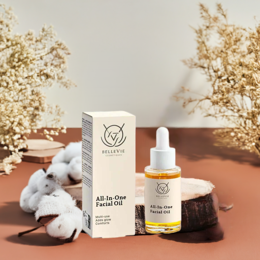 Experience the transformative power of our All-In-One Facial Oil 30ml and give your skin the care it deserves. Whether you’re battling dryness, dullness, or aging concerns, this oil is your go-to solution for a healthy, glowing complexion. Elevate your skincare routine with a product that’s as kind to your skin as it is to the planet!