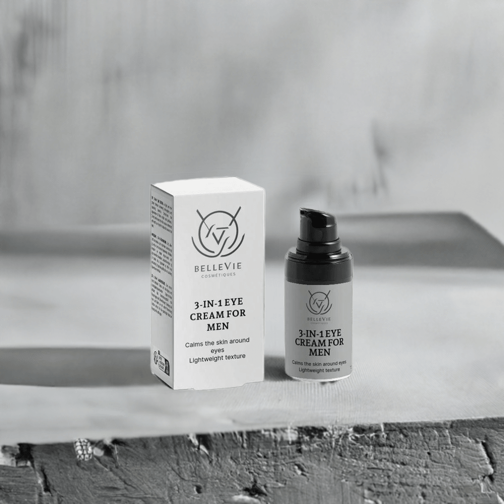 Give your eyes a refreshing, youthful boost with our 3-in-1 Eye Cream for Men—a powerful anti-aging formula designed to hydrate, reduce dark circles &amp; puffiness, and smooth fine lines. This lightweight, fast-absorbing cream is infused with 1% Cannabidiol (CBD) for calming and soothing benefits, making it an essential in every man’s grooming routine.